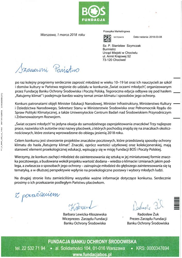 Zaproszenie do udziału w konkursie ,,Świat oczami młodych".