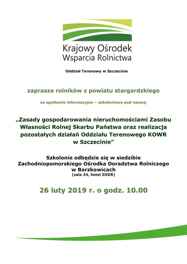 Szkolenia dla rolników