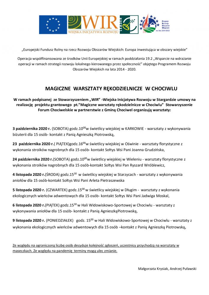 Magiczne warsztaty rękodzielnicze w Chociwlu