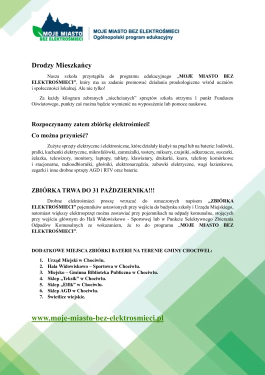 Moje miasto bez elektrośmieci